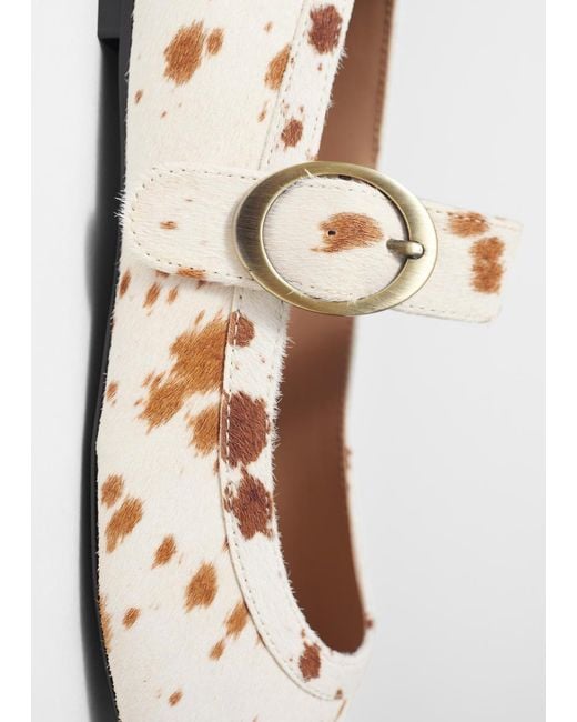 & Other Stories Natural Mary-Jane Ballet Flats