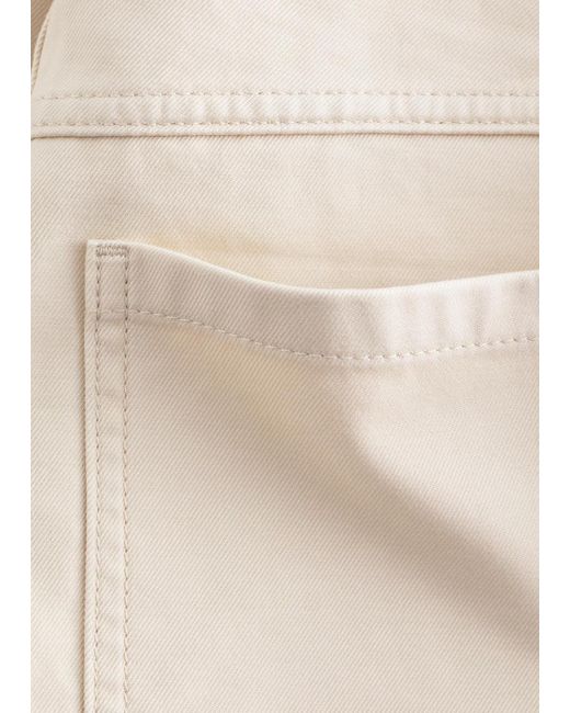 & Other Stories White Relaxed Wide-Leg Cotton Trousers