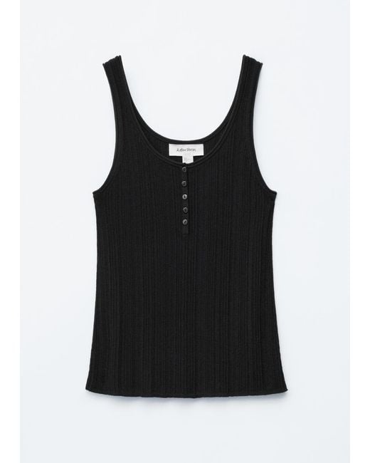& Other Stories Black Scoop-Neck Rib-Knit Tank Top