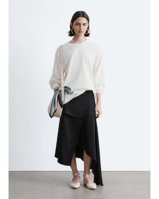 & Other Stories White Long-Sleeve Jersey Top