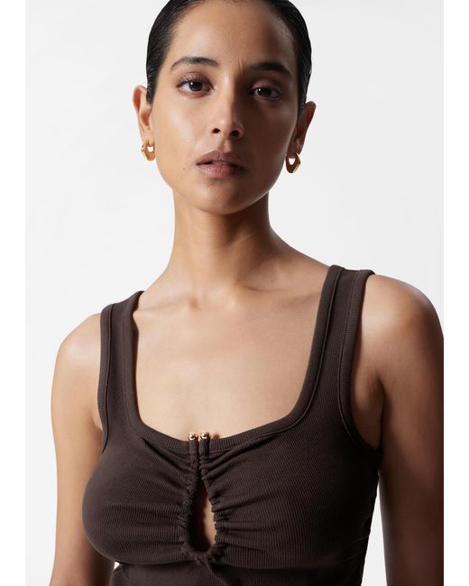 & Other Stories Black Buckle-Detailed Tank Top