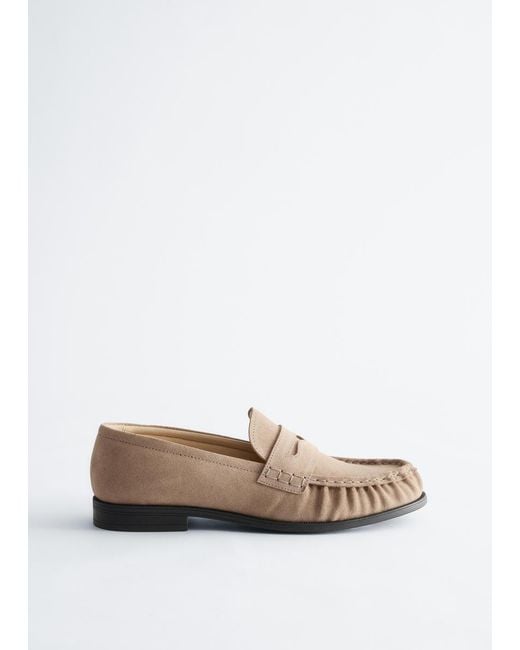 & Other Stories White Leather Penny Loafers