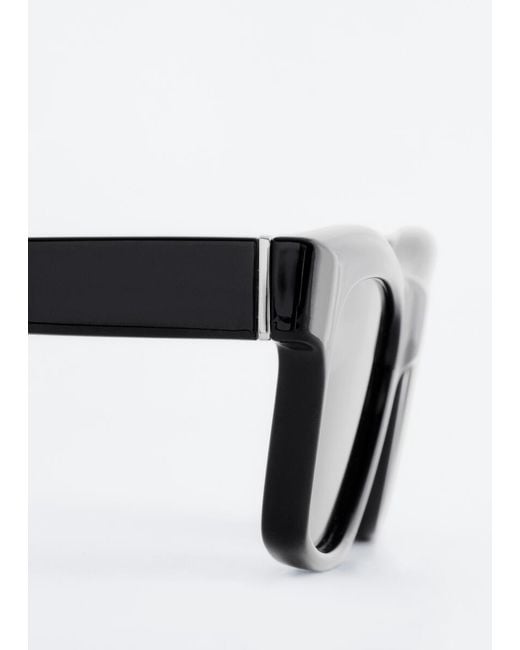 & Other Stories Black Chunky Rectangle Sunglasses