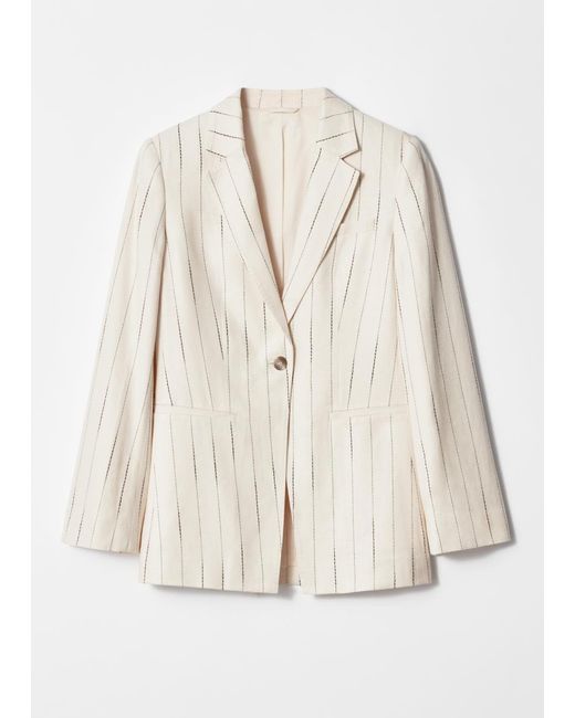 & Other Stories Natural Single-Breasted Relaxed Blazer
