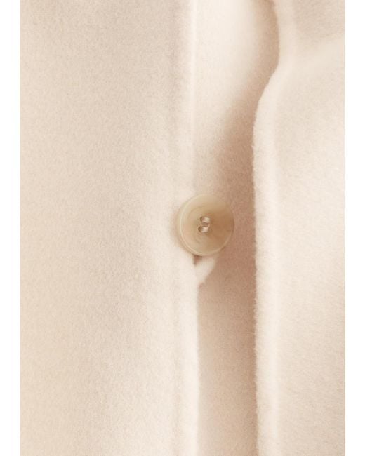 & Other Stories White Fringed Shawl Wool Coat