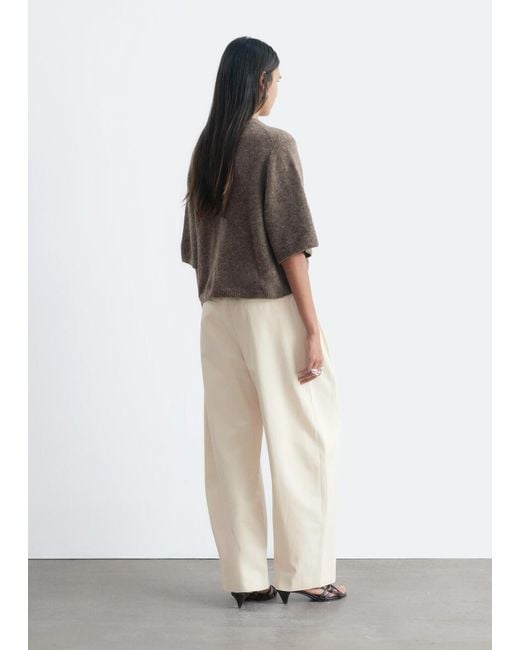 & Other Stories Brown Alpaca-Blend Knitted T-Shirt