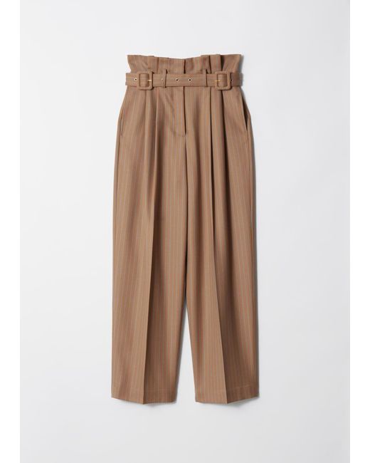 & Other Stories Natural Tailored Wool Trousers