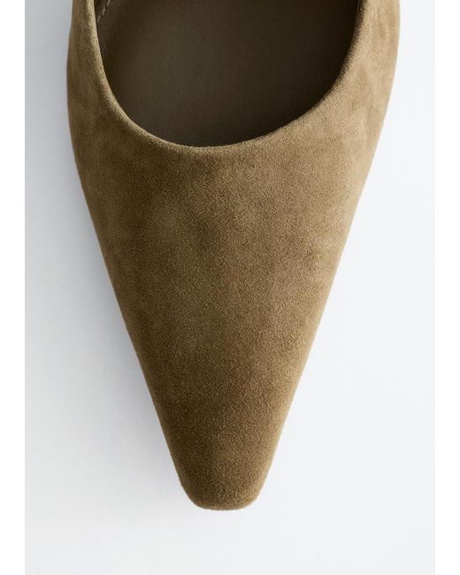 & Other Stories White Suede Block-Heel Pumps
