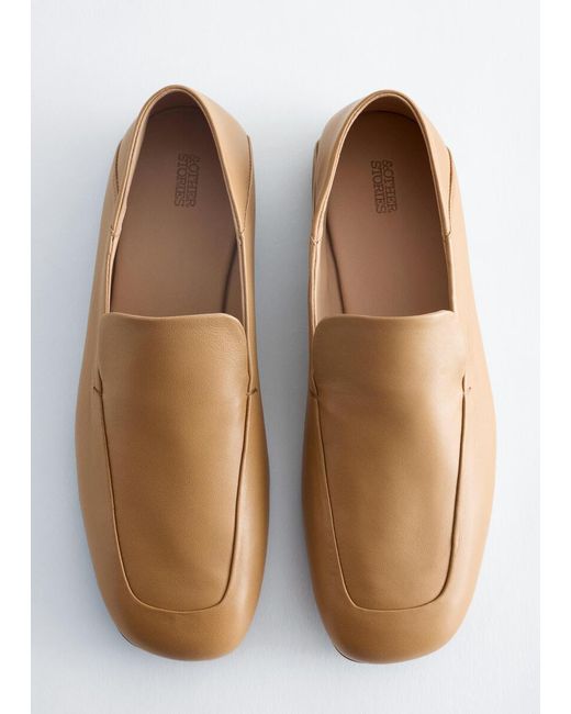 & Other Stories White Leather Loafers