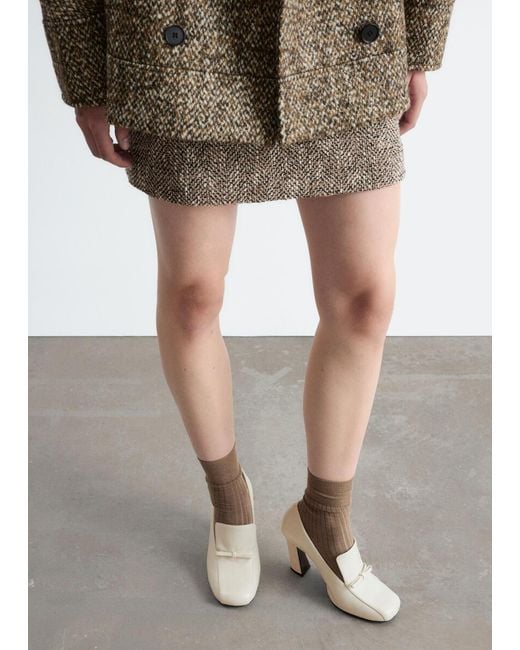 & Other Stories Brown Leather Loafer Pumps