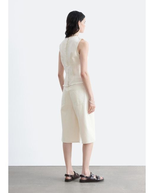 & Other Stories White Raw-Edge Sleeveless Top