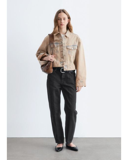 & Other Stories White Cropped Overdye Denim Jacket