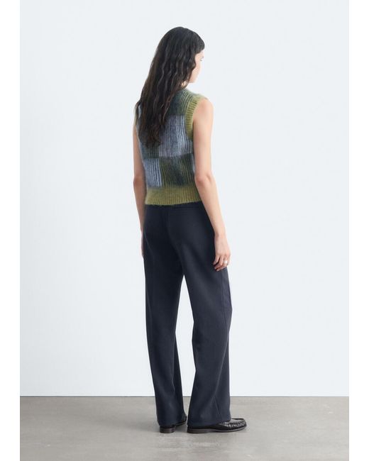 & Other Stories Blue Tailored Press Crease Trousers