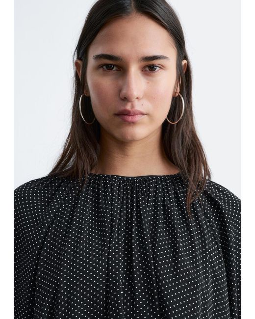 & Other Stories Black Balloon-Sleeve Blouse