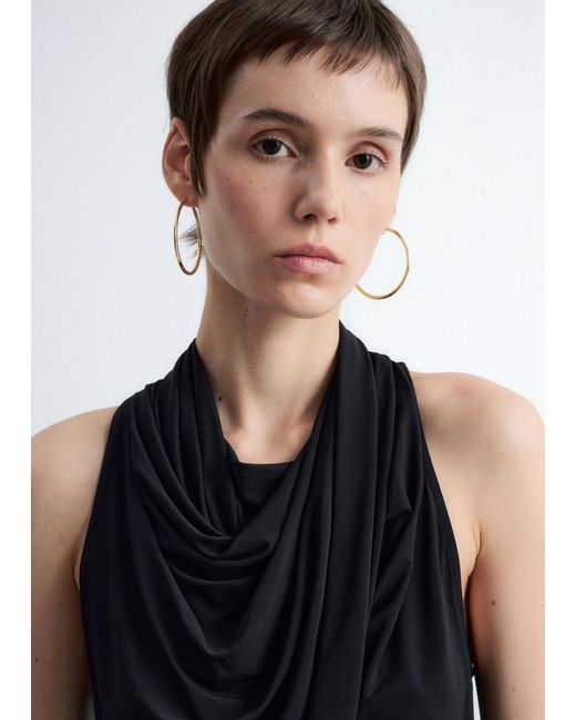 & Other Stories Black Draped Top