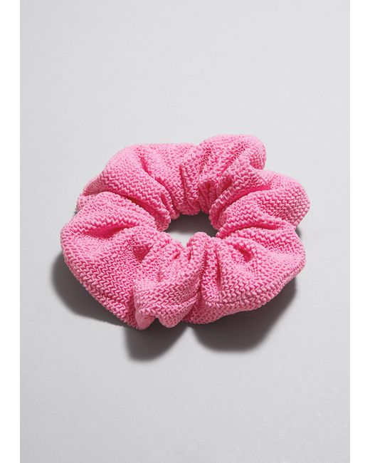 & Other Stories Pink Crinkle Scrunchie