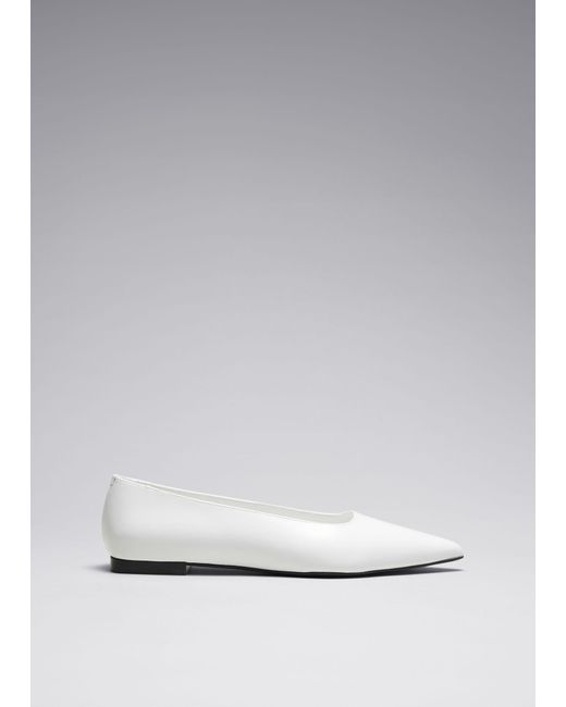 & Other Stories Black Point-toe Ballet Flats