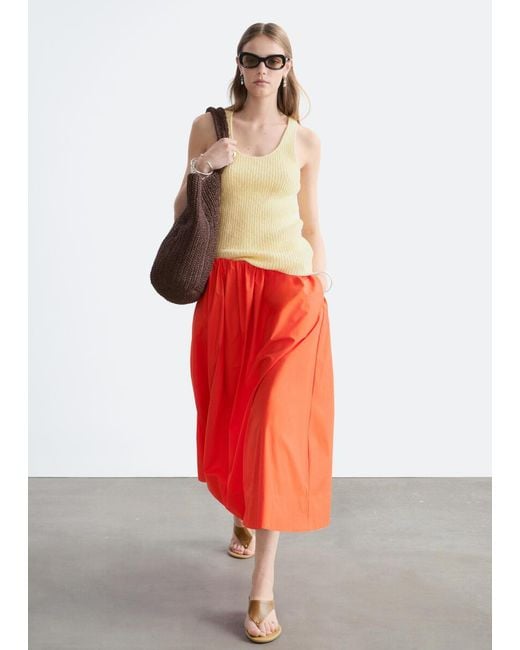 & Other Stories Red Cotton Racerback Top