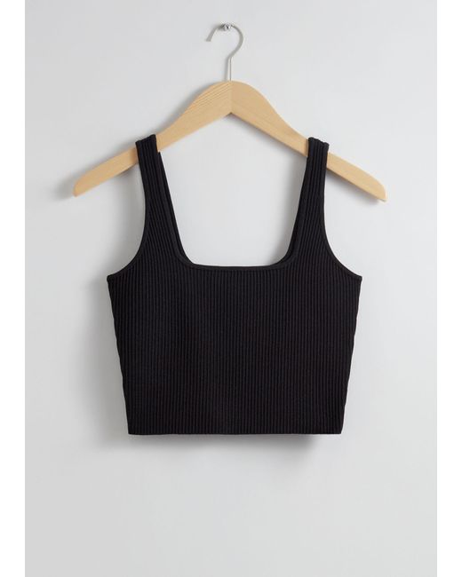 & Other Stories Black Cropped Top