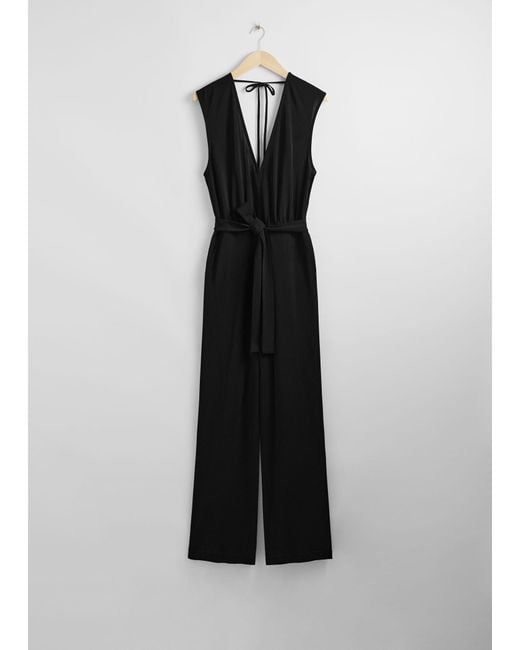 & Other Stories Black Sleeveless Open-back Jumpsuit