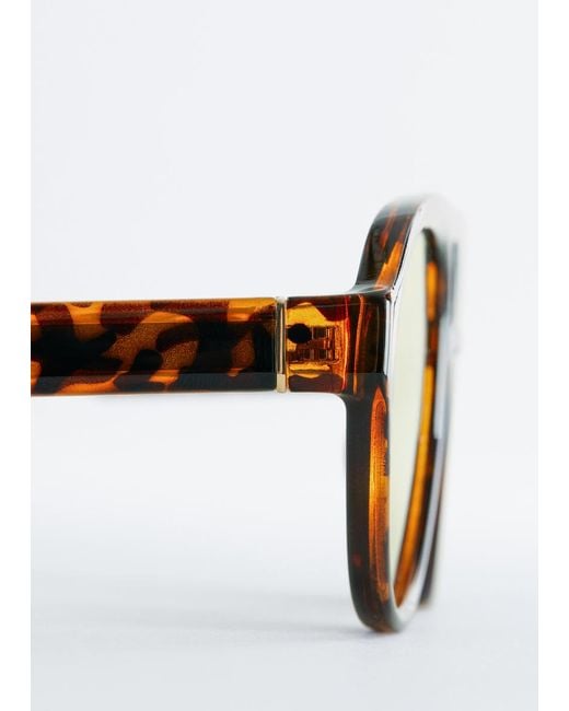 & Other Stories Brown Aviator-Frame Sunglasses