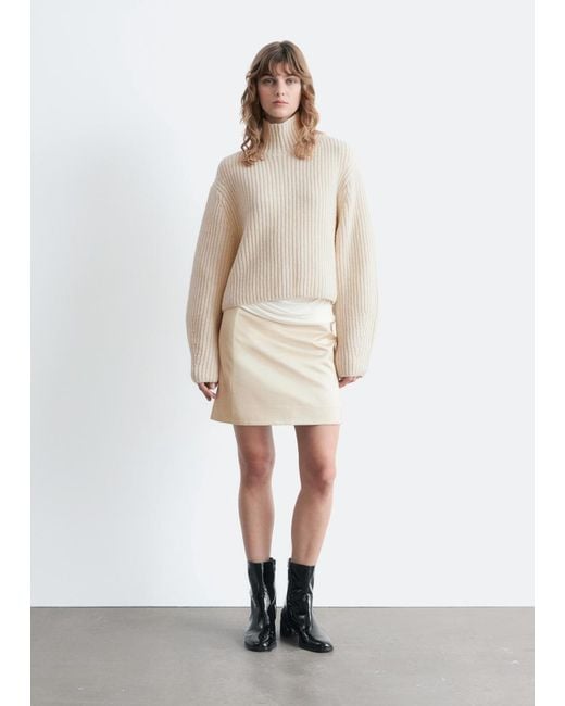& Other Stories Natural Cropped Turtleneck Jumper