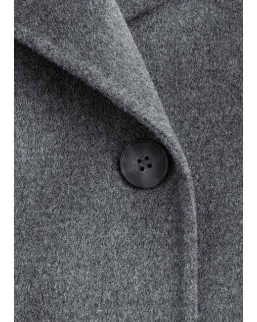 & Other Stories Gray Shawl-Collar Wool Maxi Coat