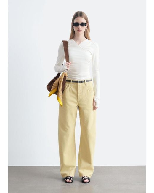 & Other Stories Natural Modal Jersey Wrap Top