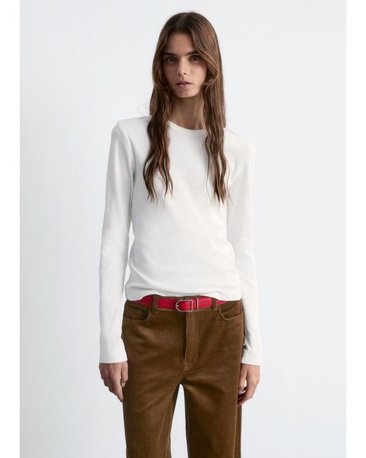 & Other Stories White Ribbed Top