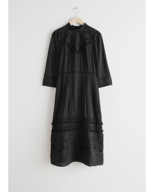 other stories lace midi dress