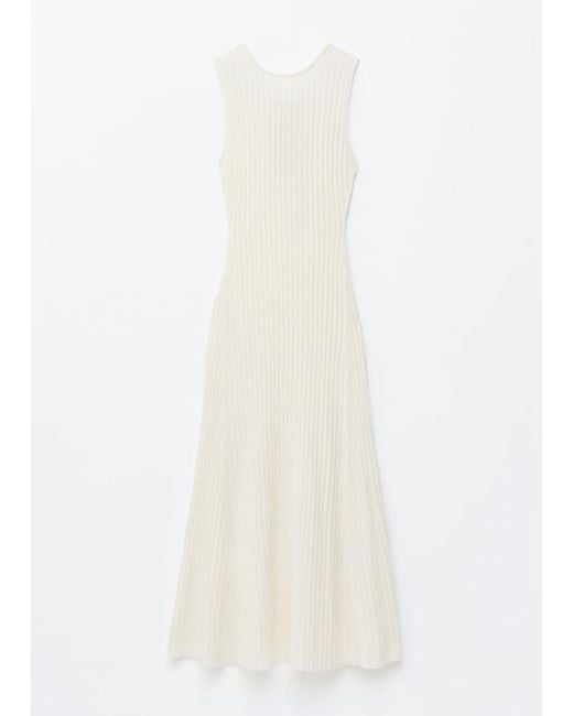 & Other Stories White Ribbed Midi Dress