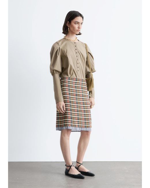 & Other Stories Natural Puff-Sleeve Blouse