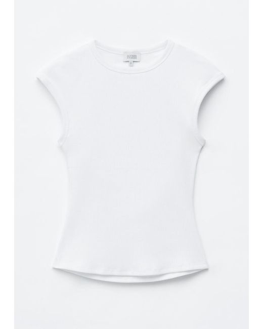 & Other Stories White Open-Back Ribbed Top