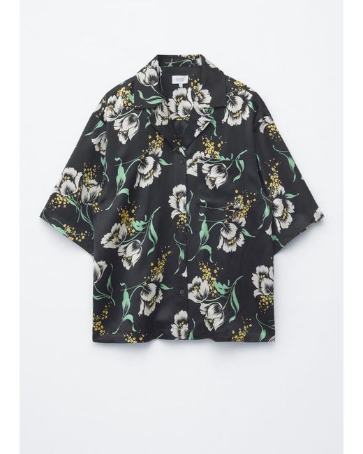 & Other Stories Black Oversized Resort Shirt