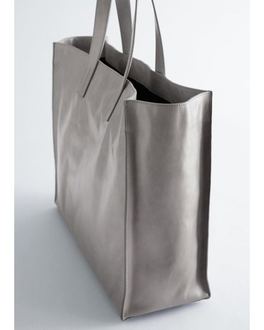 & Other Stories Natural Leather Tote Bag