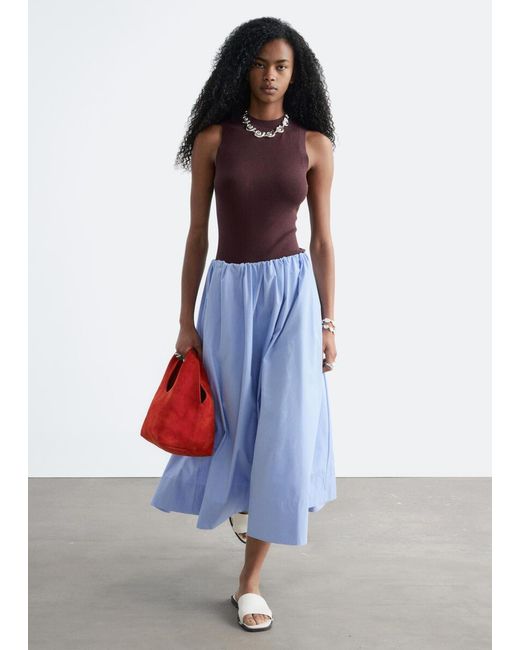 & Other Stories Red Ribbed Tank Top