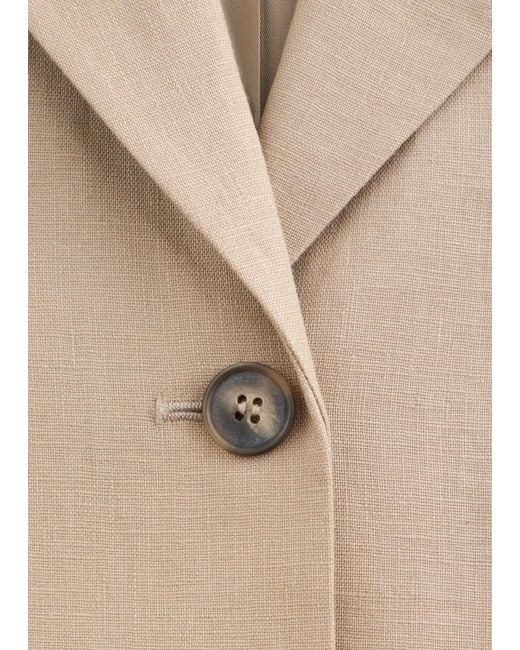 & Other Stories Natural Tapered Linen Blazer
