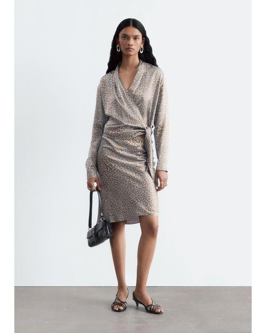 & Other Stories Gray Wrap Blouse