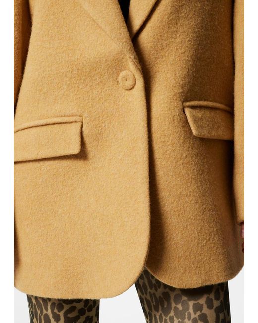 & Other Stories Natural Single-Breasted Wool Blazer