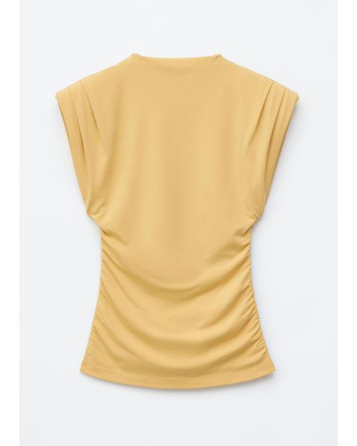 & Other Stories Blue Draped Jersey Top