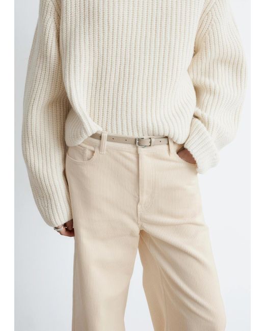 & Other Stories Natural Wide-Leg Corduroy Trousers