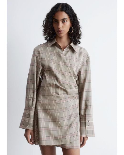 & Other Stories White Wrap Shirt Mini Dress