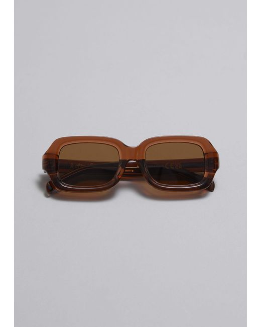 & Other Stories Brown Polarized Oval Sunglasses