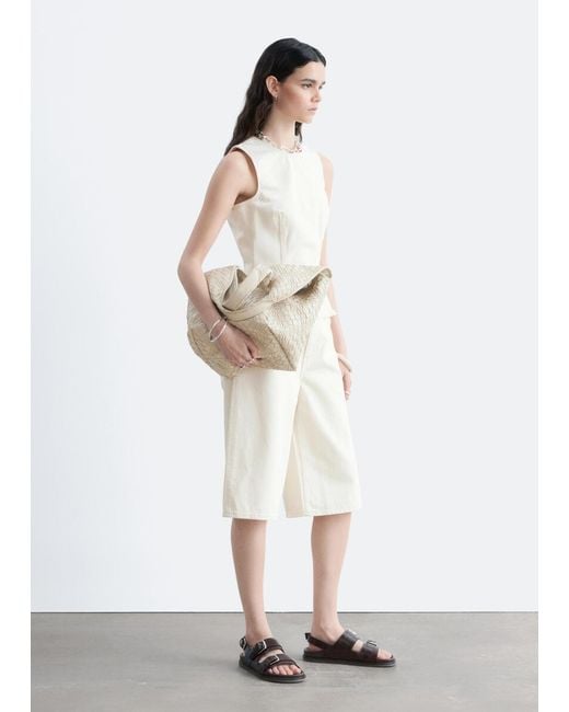 & Other Stories White Raw-Edge Sleeveless Top
