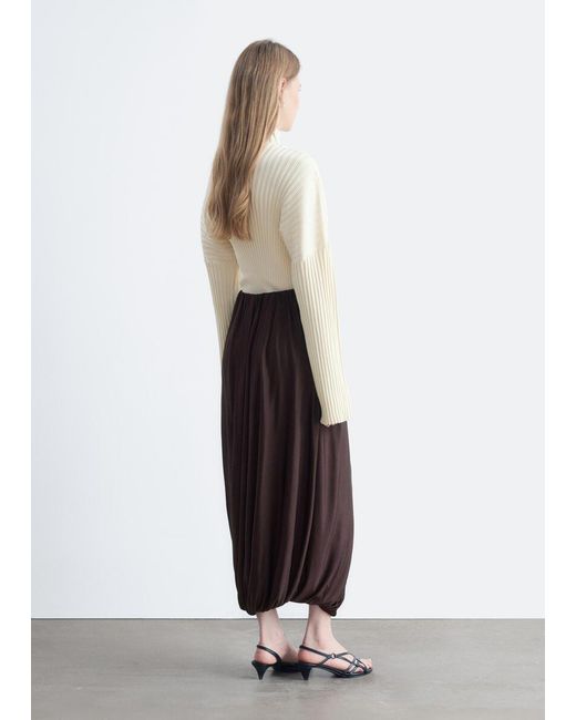 & Other Stories White Twisted Drape Balloon Skirt
