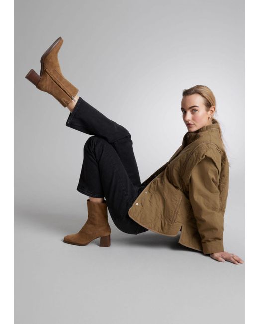 & Other Stories Brown Classic Leather Ankle Boots