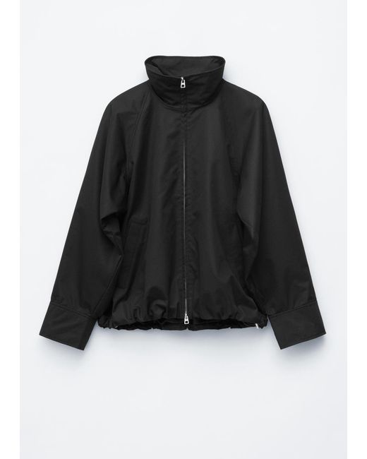 & Other Stories Black Zip-Up Twill Jacket