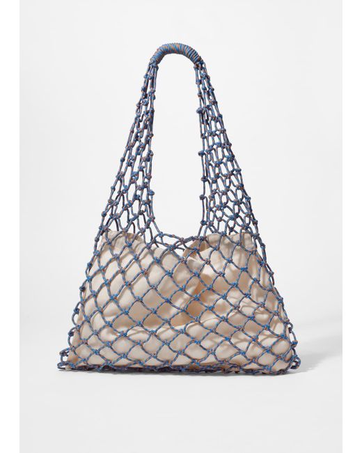 & Other Stories White Fishnet Cord Tote Bag