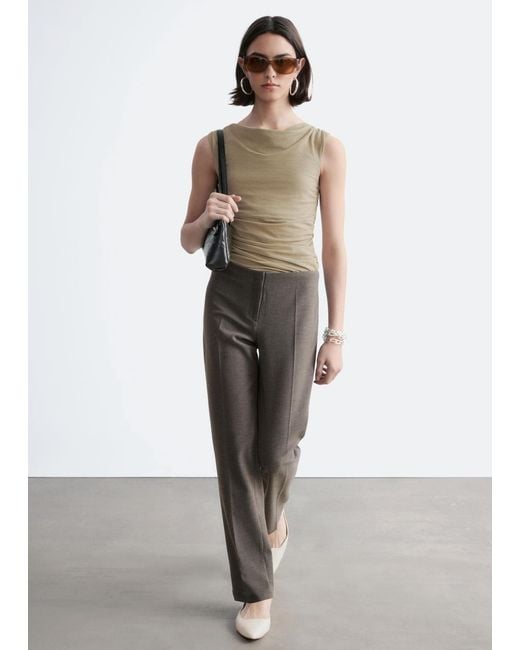 & Other Stories White Tailored Press-Crease Trousers