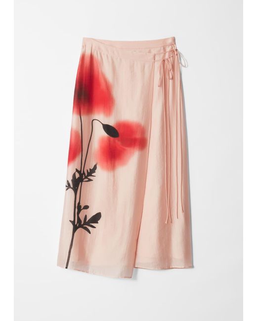 & Other Stories Pink Wrap Maxi Skirt